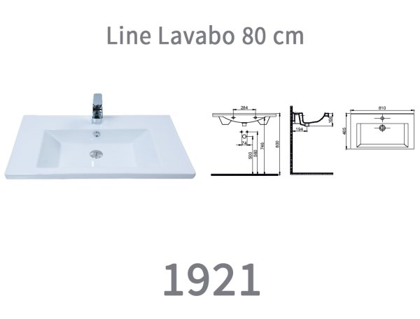 Alvit Line Etajerli Lavabo 80cm