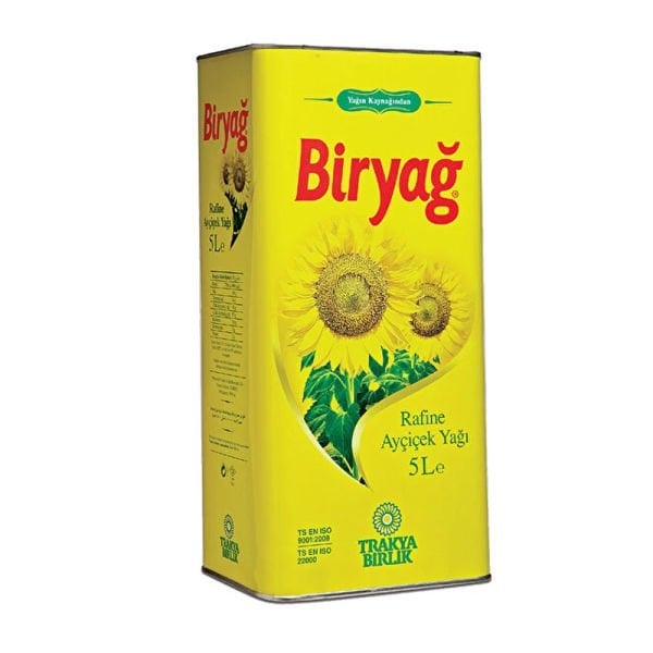 Biryağ Ayçiçek Yağı 5 Litre Teneke