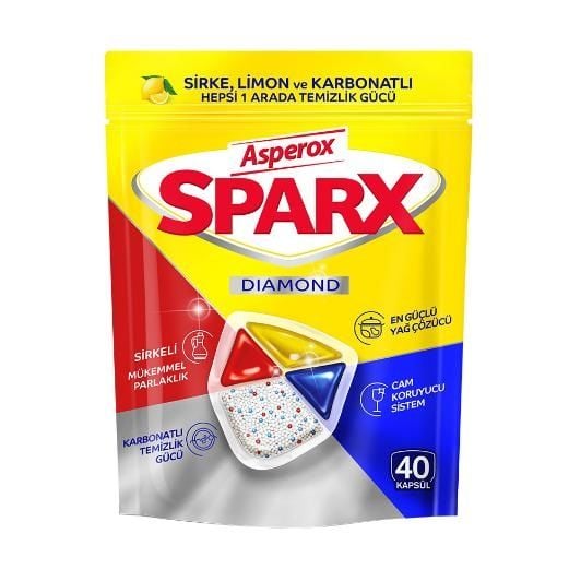 Asperox Sparx Diamond Bulaşık Makine Kapsülü 40lı