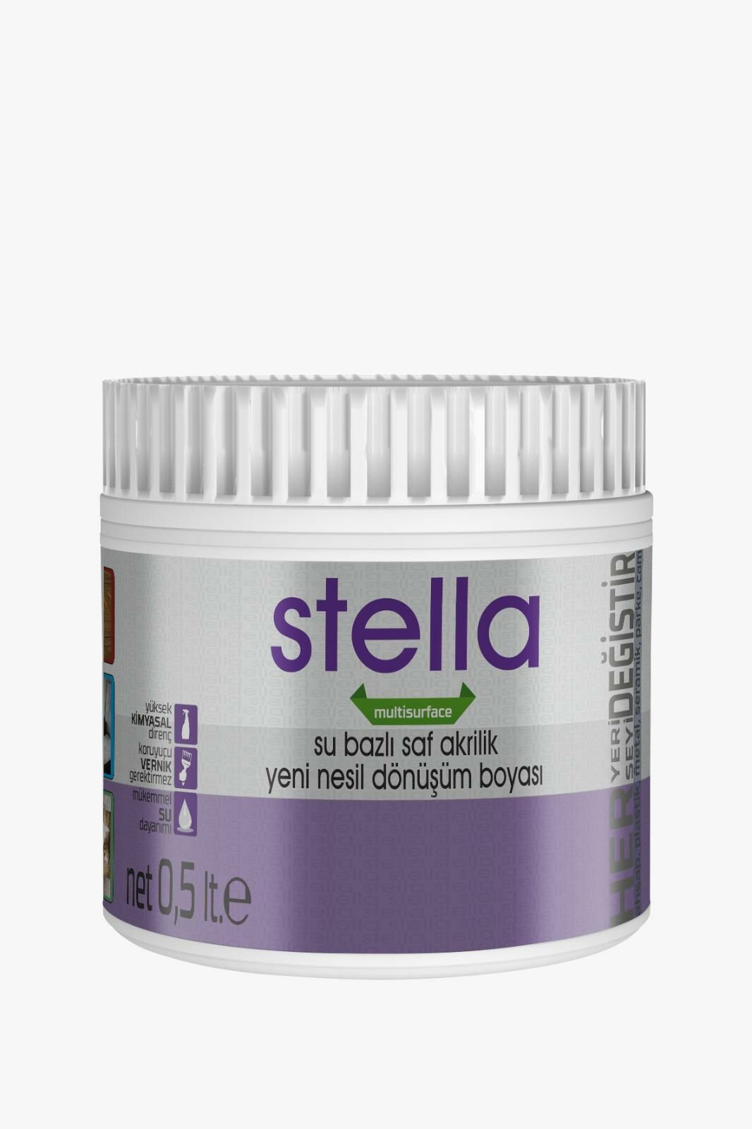 Stella Su Bazlı Saf Akrilik Boya Beyaz 500ml