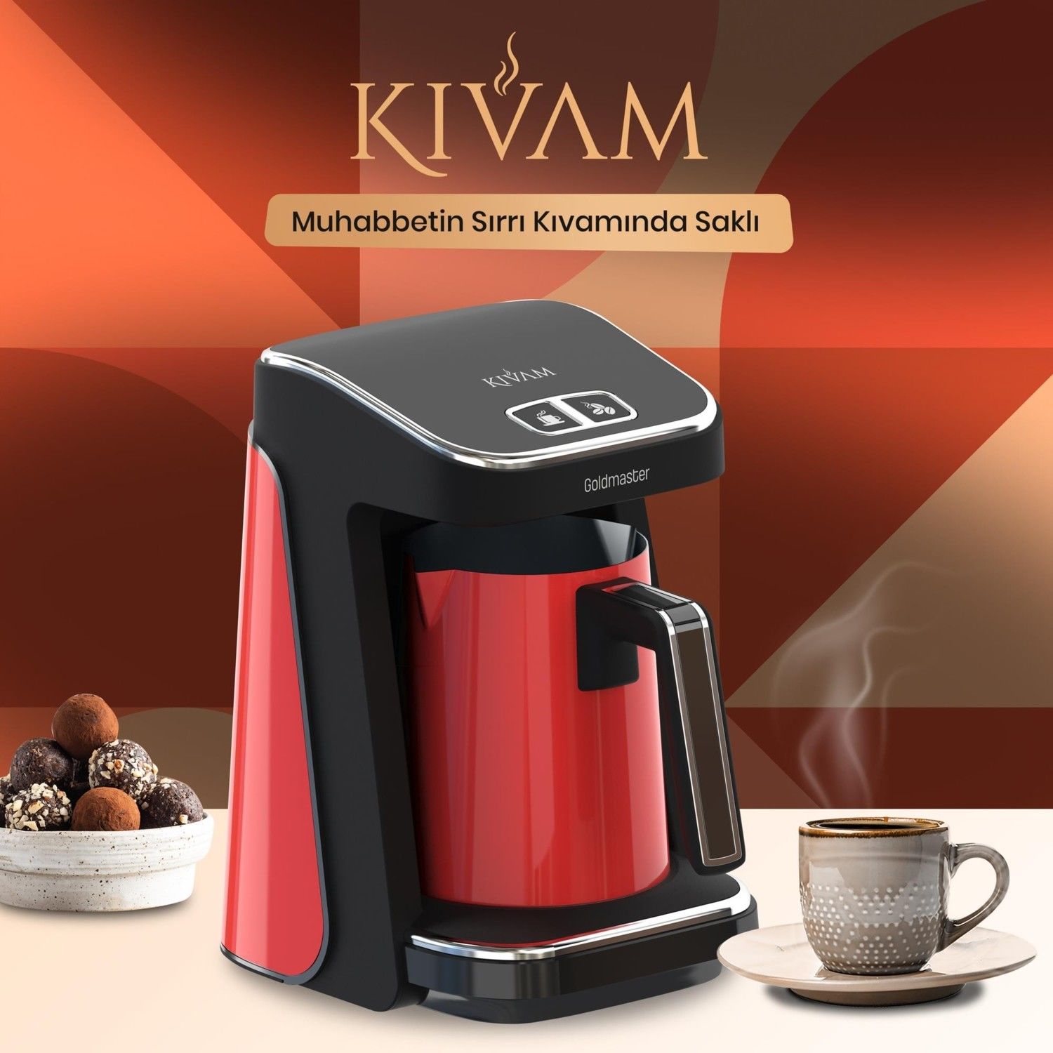 Goldmaster GM-9900K ProKıvam T.Kahve Makine Kırmız