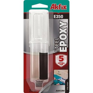 Akfix E350 Epoksi Çelik Yapıştırıcı Şırınga 25ml