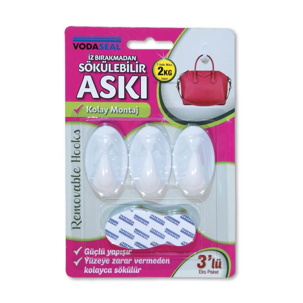 Vodaseal İz Bırakmaz 3 lü Askı Beyaz