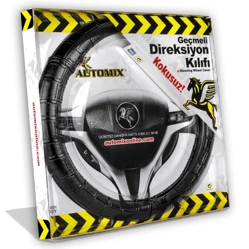 Automix Direksiyon Kılıfı Kare Siyah 3080