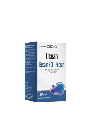 Ocean Betain Hcı+ Pepsin Takviye Edici Gıda 120tablet