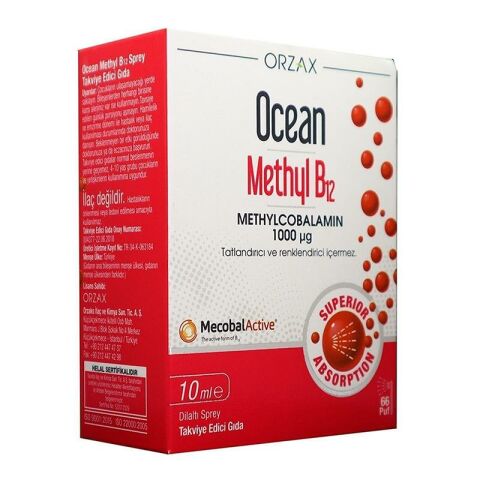 Ocean Methyl B12 Methylcobalamin 1000 Mcg 10 Ml Sprey