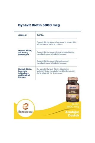 Dynavit Biotin 5000mcg 100 Kapsül