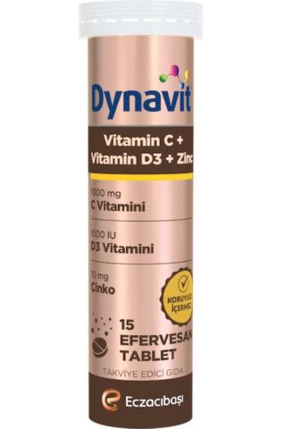 Dynavit Vitamin C + Vitamin D3 + Çinko 15 Efervesan Tablet