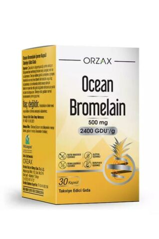 Orzax Bromelain 500 Mg Takviye Edici Gıda 30 Kapsül