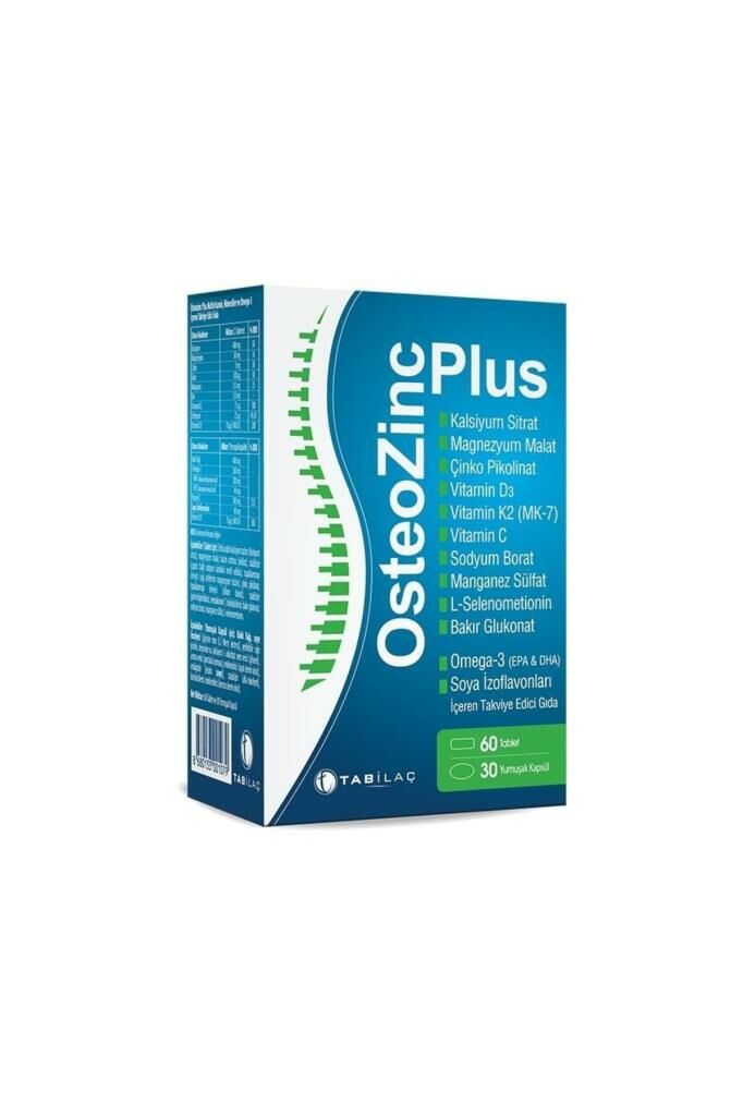 Osteozinc Plus Multivitamin Mineraller Ve Omega-3 Içeren Takviye Edici Gıda 60 Tablet Ve 30 Kapsül