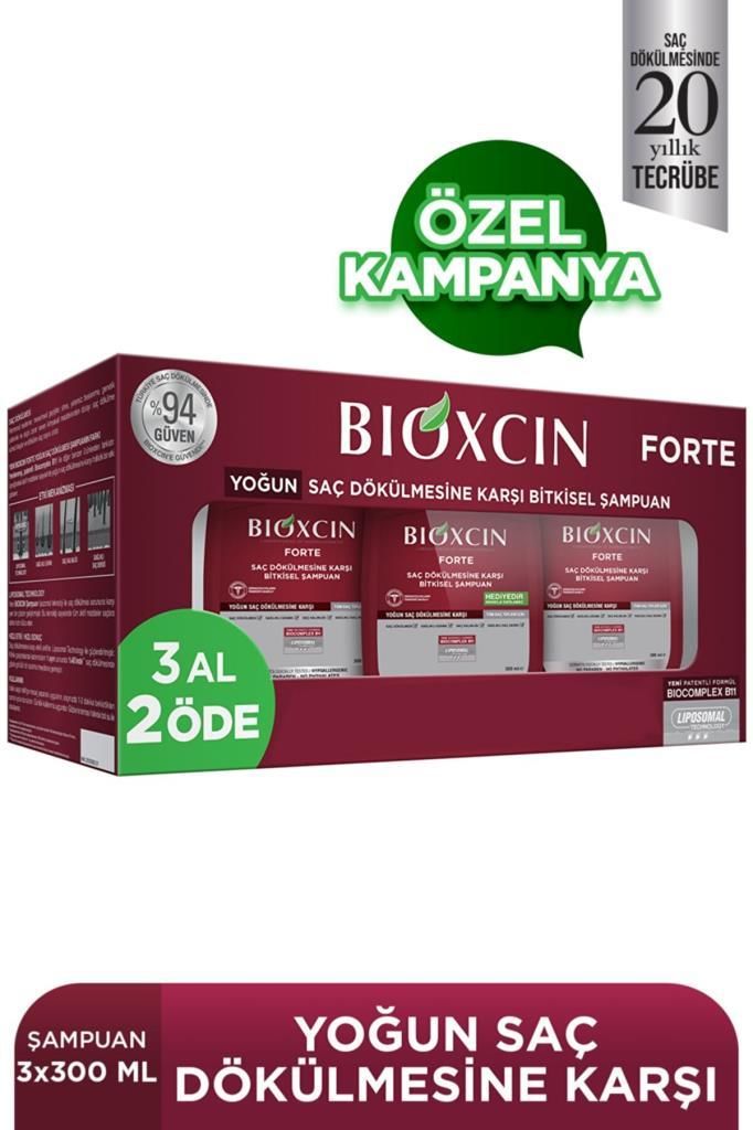 Bioxcin Forte Saç Dökülmesine Karşı Bakım Şampuanı 300 ml - 3 AL 2 ÖDE