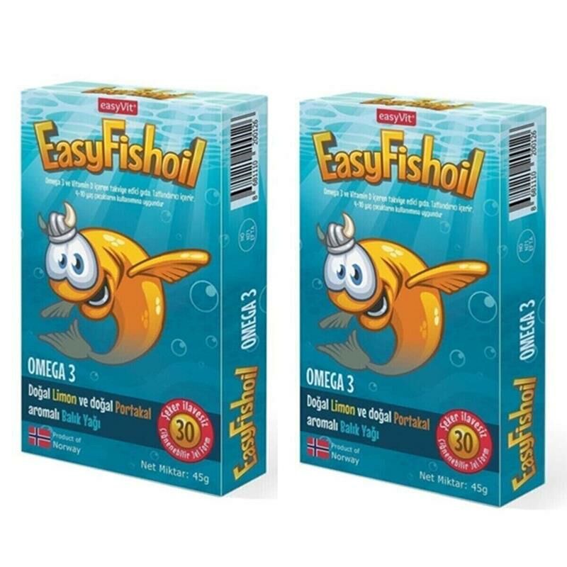 Easy Fishoil Balık Yağı Çiğnenebilir 30 Tablet X2 Adet