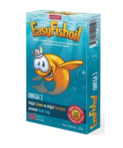 Easyfish Oil Omega 3 30 Tablet Limon Ve Portakal