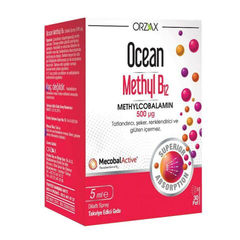 Ocean Methyl B12  500 Mcg 5 Ml Dilaltı Sprey