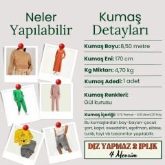 Diz Yapmaz 2 İplik Kumaş Seti, Boyları 8,50 metre 1 adet