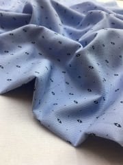 Desenli Mavi Gömleklik Kumaş