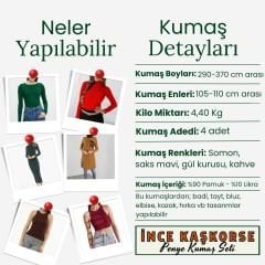 İnce Kaşkorse Esnek Kumaş Seti, Boyları 290-370 cm arası 4 adet