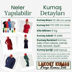 Lakost Penye Kumaş Seti, Boyları 70-85 cm arası 14 adet