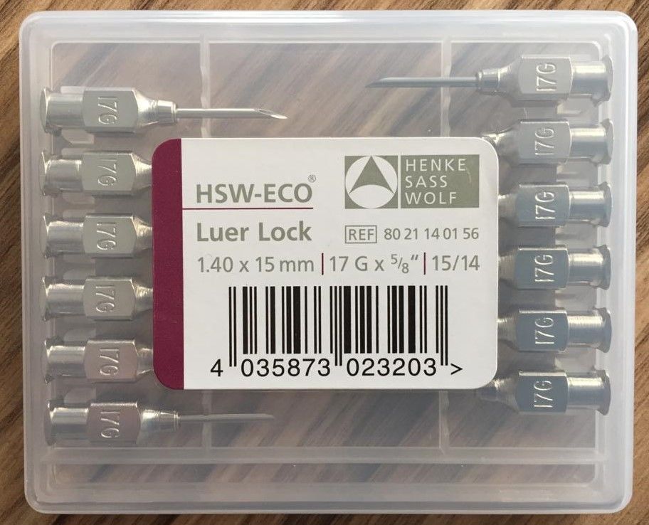HENKE ENJEKTÖR İĞNE UCU 12'Lİ KUTU 17 G 1.40 x 15 mm