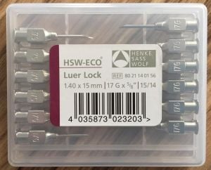 HENKE ENJEKTÖR İĞNE UCU 12'Lİ KUTU 17 G 1.40 x 15 mm