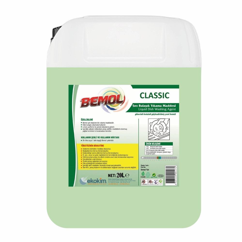 Bemol Classic Elde Bulaşık Deterjanı Yeşil 5 Kg