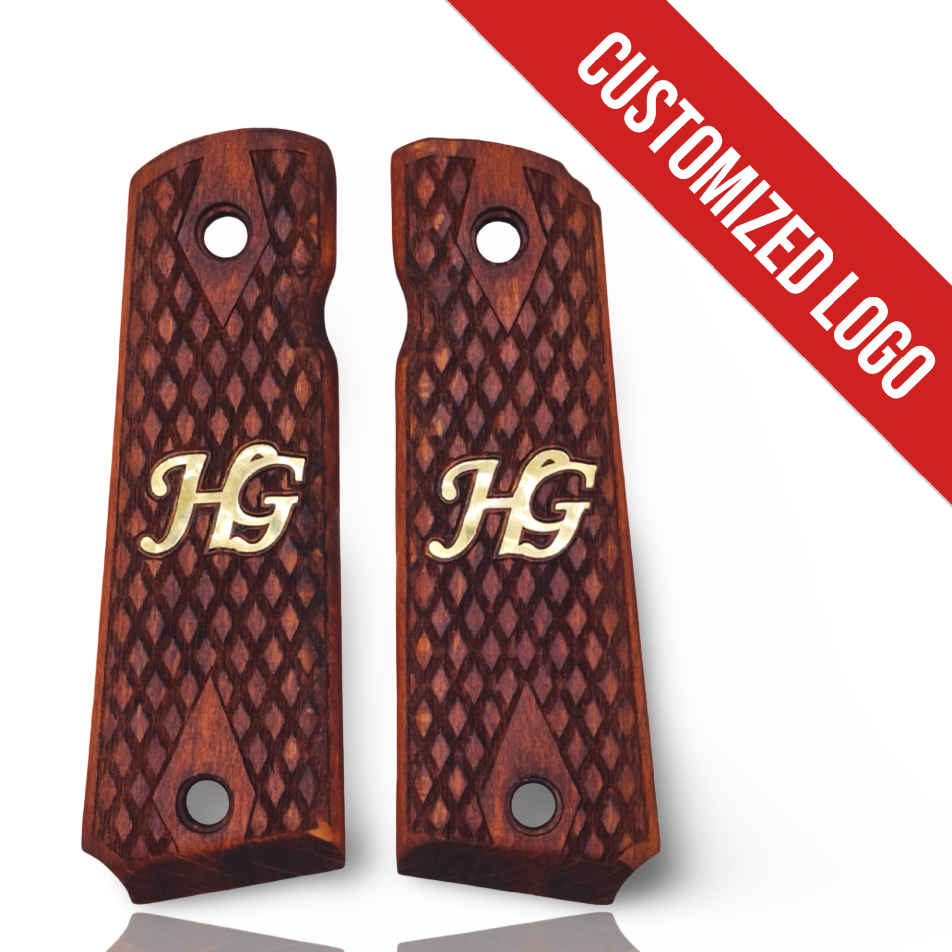 Zib Grips Silah Kabzası - Colt 1911, Girsan MC 1911 ile Uyumlu - Meşe Renk - Metal Logolu - CLT1911MS023L1