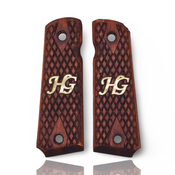 Zib Grips Silah Kabzası - Colt 1911, Girsan MC 1911 ile Uyumlu - Meşe Renk - Metal Logolu - CLT1911MS023L1