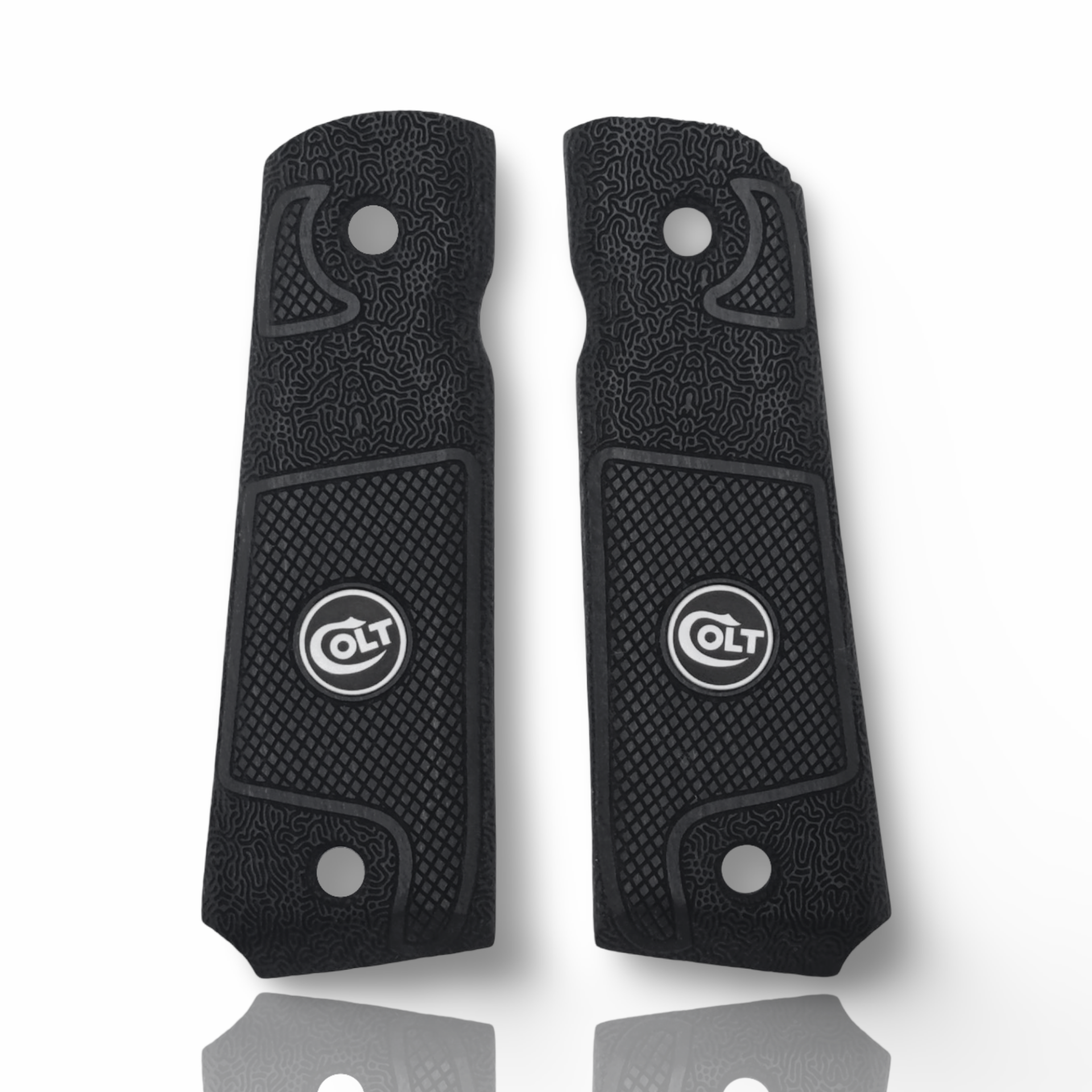 Zib Grips Silah Kabzası - Colt 1911, Girsan MC 1911 ile Uyumlu - Siyah Renk - Metal Logolu - CLT1911SY097L2