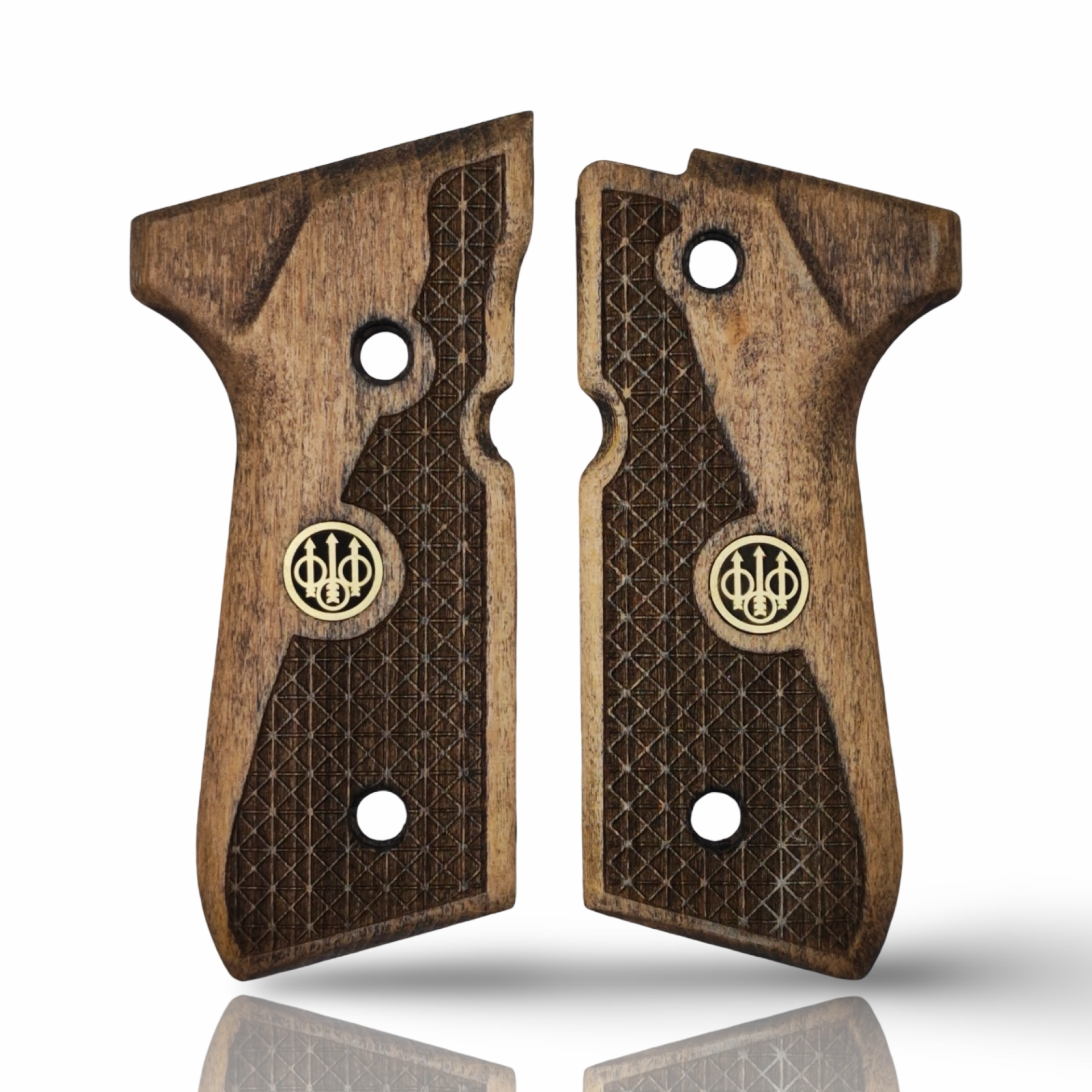 Zib Grips Silah Kabzası - Girsan Yavuz 16, Beretta F92 ile Uyumlu - Açık Kahverengi Renk - Metal Logolu - BRTF92UC010L1