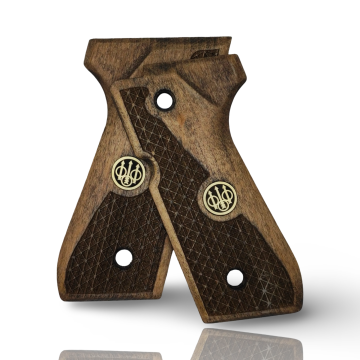 Zib Grips Silah Kabzası - Girsan Yavuz 16, Beretta F92 ile Uyumlu - Açık Kahverengi Renk - Metal Logolu - BRTF92UC010L1