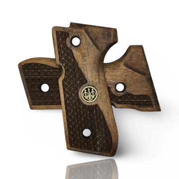 Zib Grips Silah Kabzası - Girsan Yavuz 16, Beretta F92 ile Uyumlu - Açık Kahverengi Renk - Metal Logolu - BRTF92UC010L1
