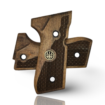 Zib Grips Silah Kabzası - Girsan Yavuz 16, Beretta F92 ile Uyumlu - Açık Kahverengi Renk - Metal Logolu - BRTF92UC010L1