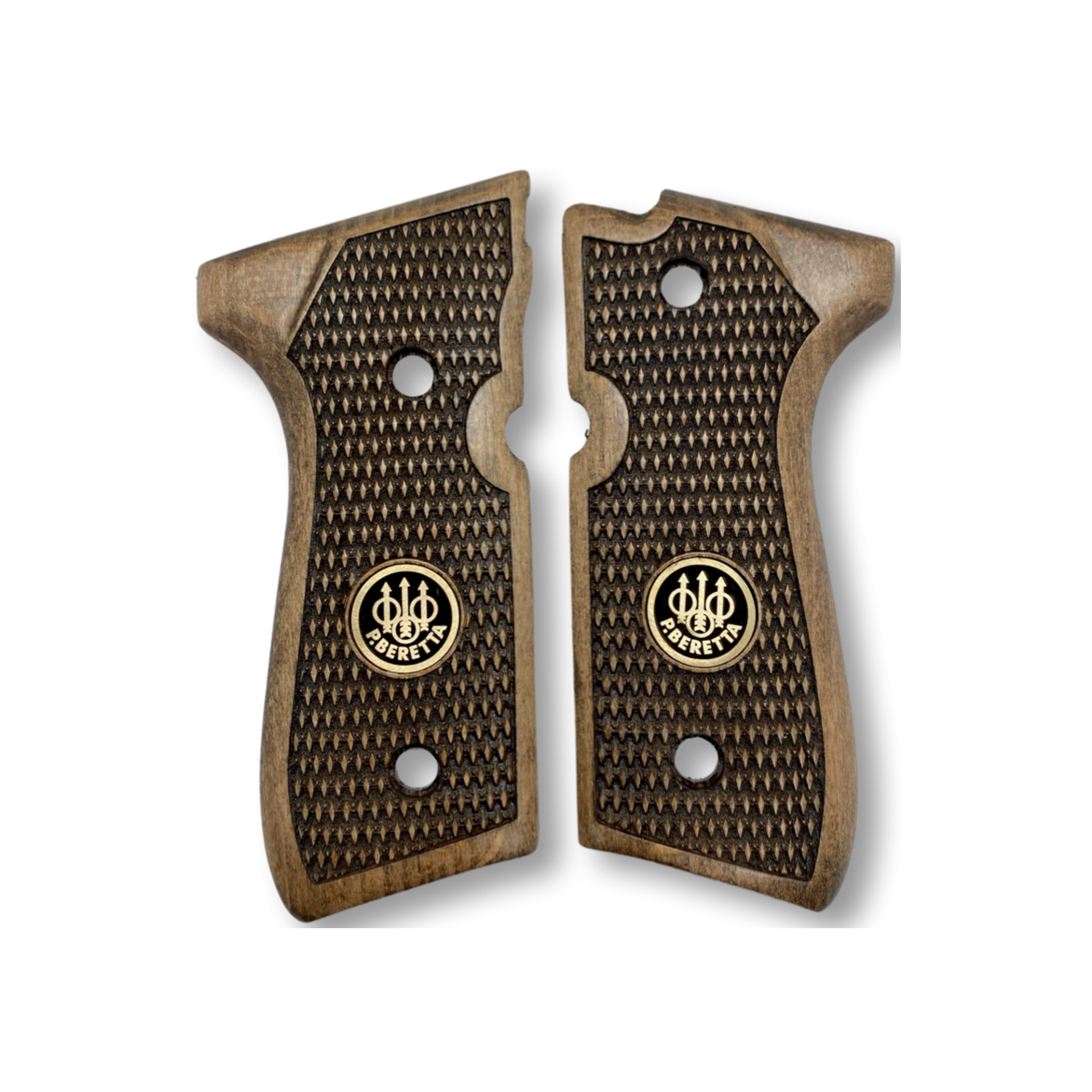 Zib Grips Silah Kabzası - Girsan Yavuz 16, Beretta F92 ile Uyumlu - Açık Kahverengi Renk - Metal Logolu - BRTF92UC030L1