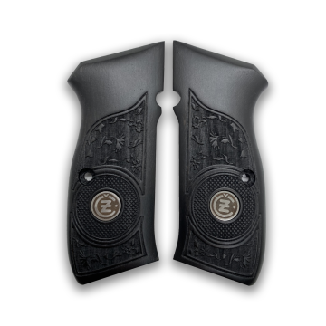 Zib Grips Silah Kabzası - CZ 75, Canik 55, S120, L120 ile Uyumlu - Siyah Renk - Metal Logolu - CZ75SY037L2