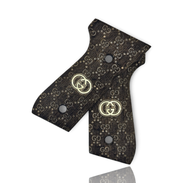 Zib Grips Silah Kabzası - Girsan Yavuz 16, Beretta F92 ile Uyumlu - Açık Kahverengi Renk - Metal Logolu - BRTF92UC046L1