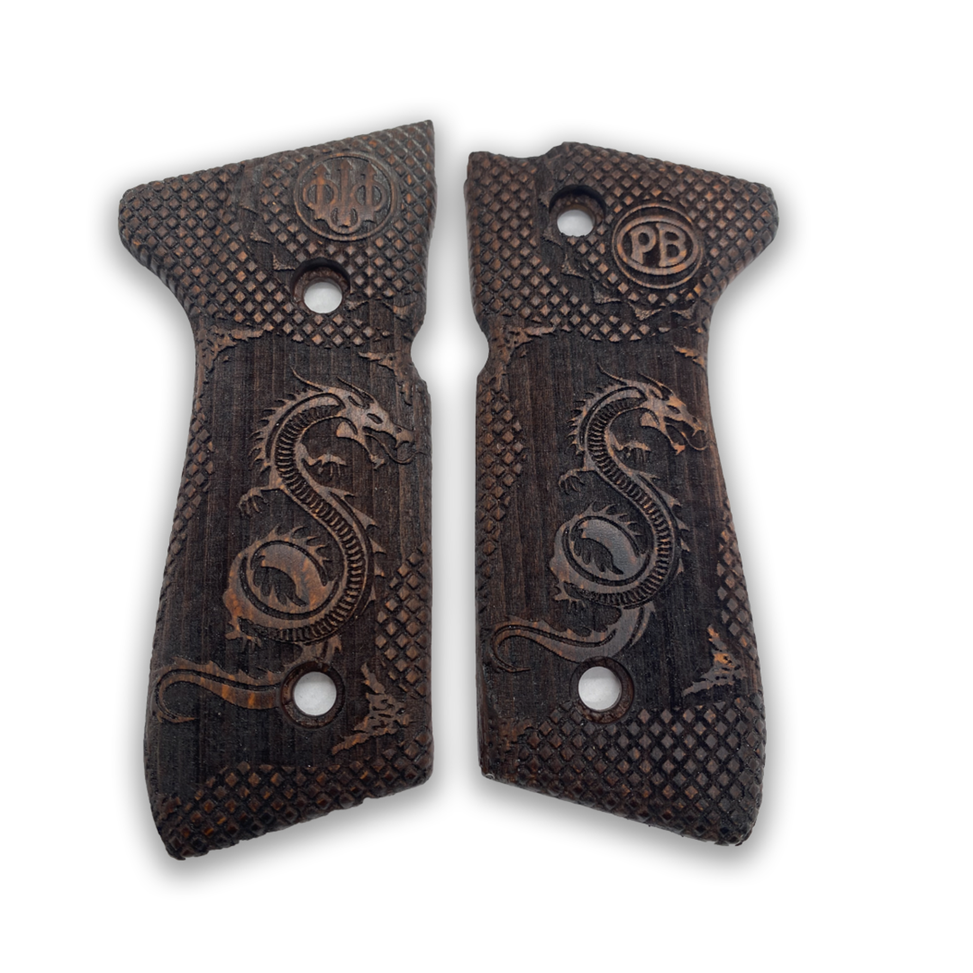 Zib Grips Silah Kabzası - Girsan Yavuz 16, Beretta F92 ile Uyumlu - Koyu Kahverengi Renk - BRTF92CV015