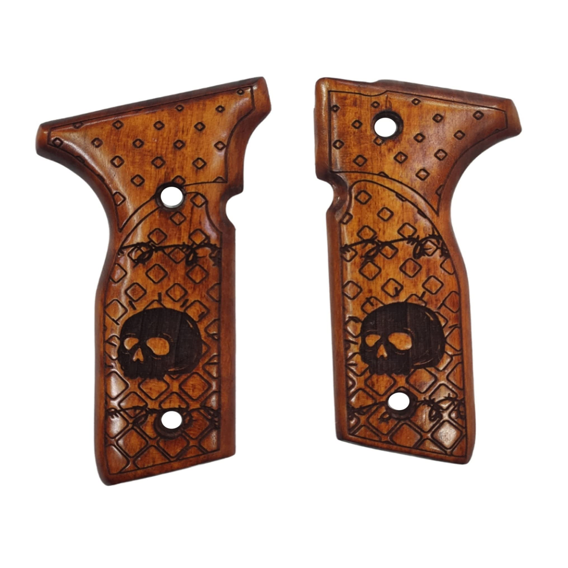 Zib Grips Silah Kabzası - Beretta Stoeger 8000F, 8000FL, 8040F, 8045FT, Cougar 8000 ile Uyumlu - Meşe Renk - BRTCGRMS003