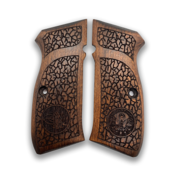 Zib Grips Silah Kabzası - CZ 75, Canik 55, S120, L120 ile Uyumlu - Koyu Kahverengi Renk - CZ75CV042