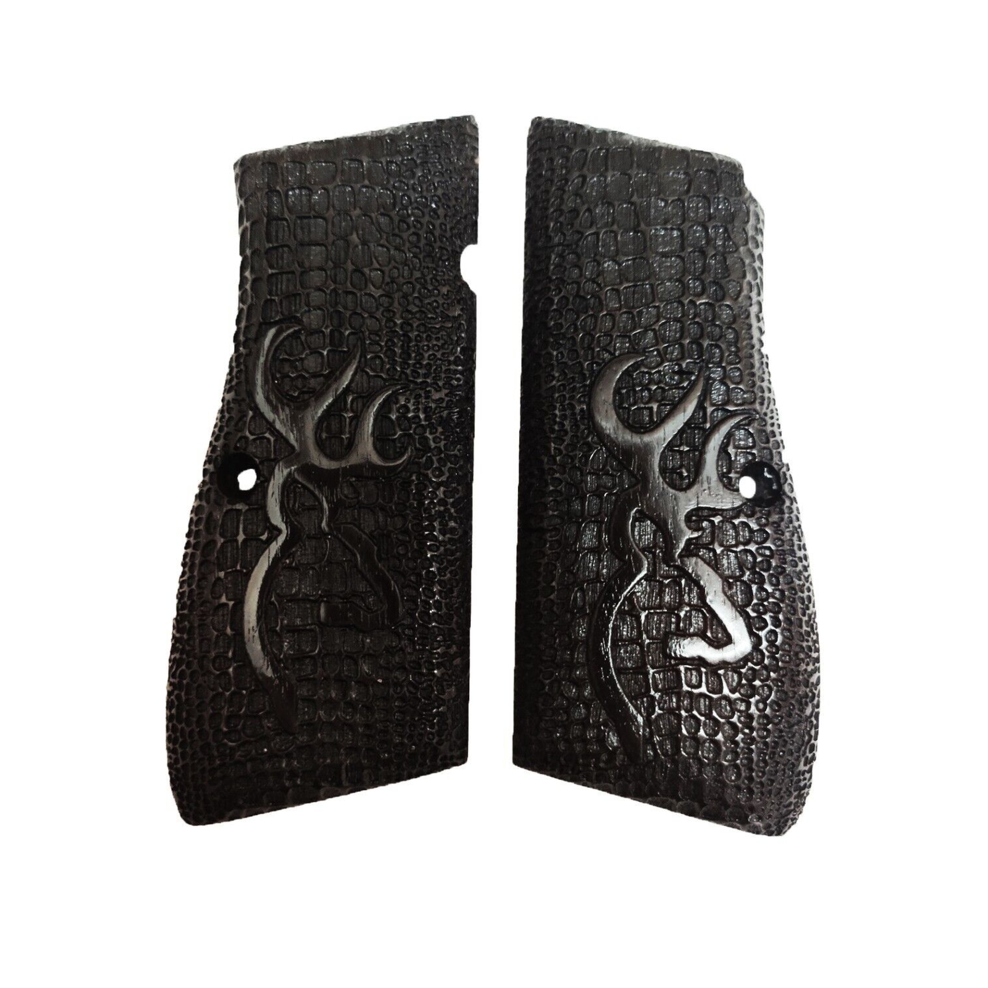 Zib Grips Silah Kabzası - Zig 14, Browning HP, High Power 14, Dik Kasa, Browning Halkalı (Halka için kesim yaptırmak için mesaj atın), Halkasız ile Uyumlu - Siyah Renk - BRWHPSY019