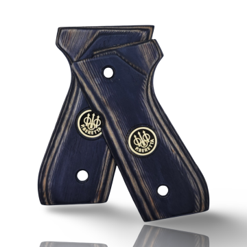 Zib Grips Silah Kabzası - Girsan Yavuz 16, Beretta F92 ile Uyumlu - Sadece vernik uygulanmış - Lamine Malzemesinden Yapılma - Metal Logolu - LMBRTF92SV051L1
