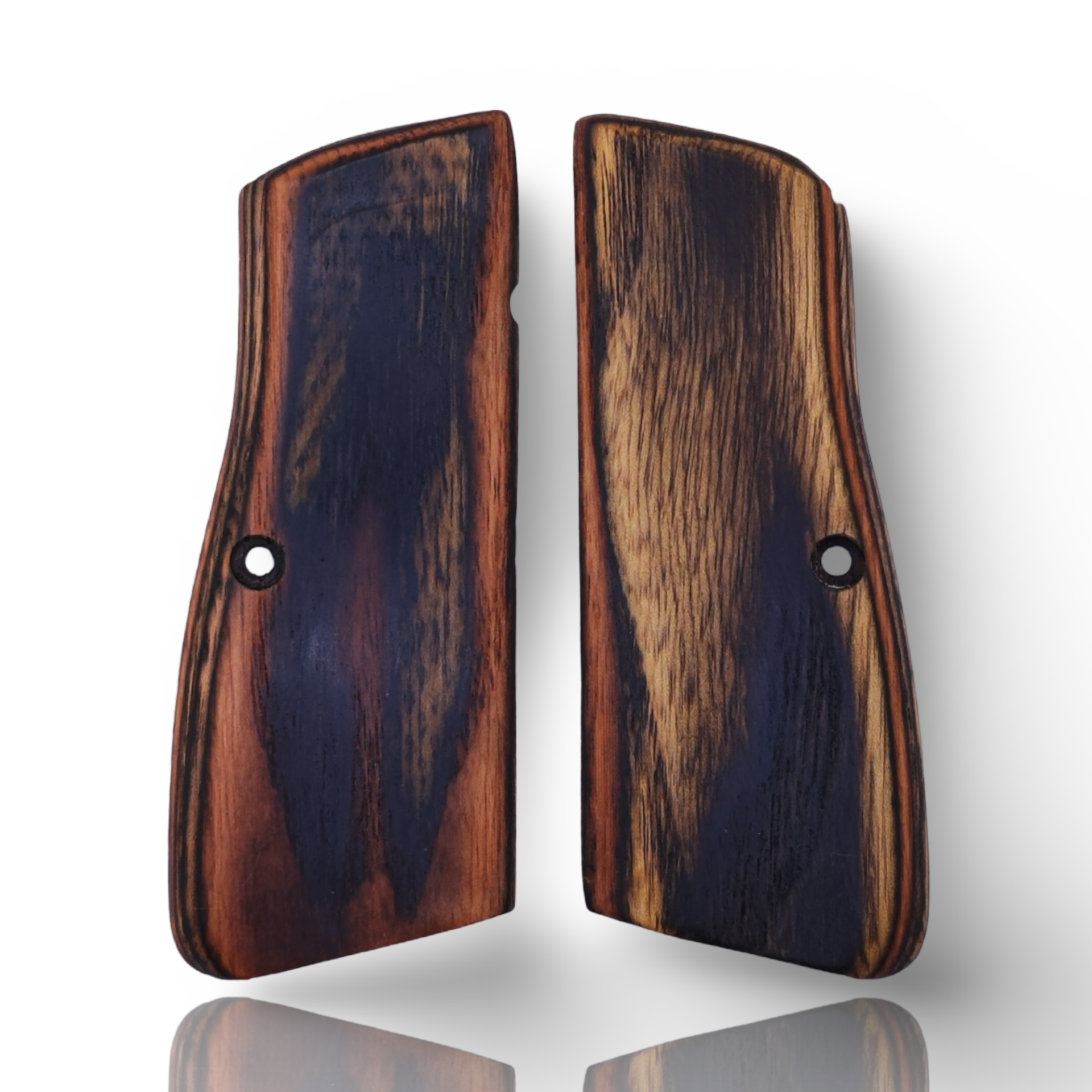 Zib Grips Silah Kabzası - Zig 14, Browning HP, High Power 14, Dik Kasa, Browning Halkalı (Halka için kesim yaptırmak için mesaj atın), Halkasız ile Uyumlu - Sadece vernik uygulanmış - Lamine Malzemesinden Yapılma - LMBRWHPSV054