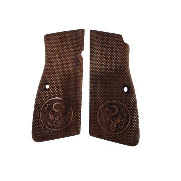 Zib Grips Silah Kabzası - Zig 14, Browning HP, High Power 14, Dik Kasa, Browning Halkalı (Halka için kesim yaptırmak için mesaj atın), Halkasız ile Uyumlu - Koyu Kahverengi Renk - BRWHPCV030