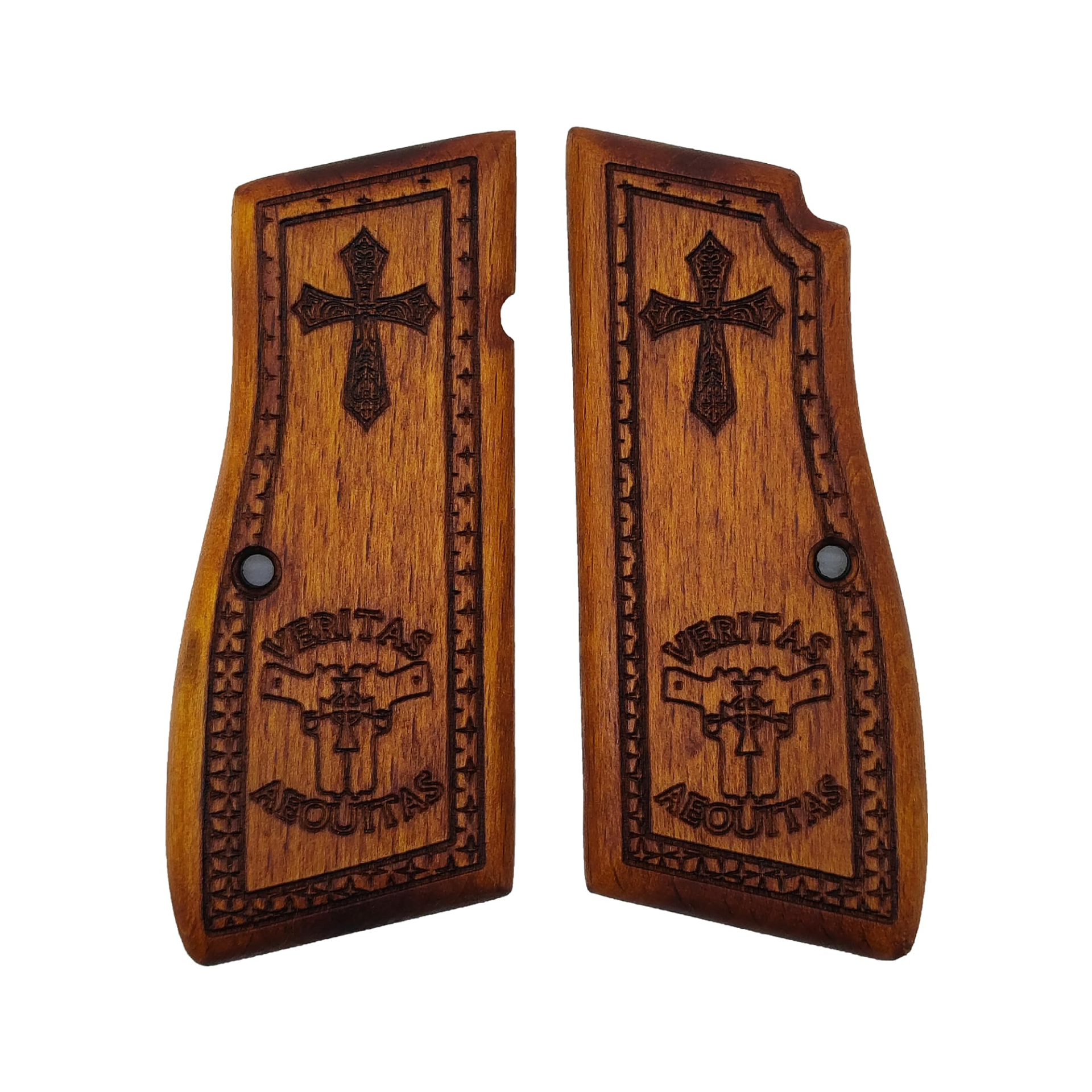 Zib Grips Silah Kabzası - Zig 14, Browning HP, High Power 14, Dik Kasa, Browning Halkalı (Halka için kesim yaptırmak için mesaj atın), Halkasız ile Uyumlu - Meşe Renk - BRWHPMS006