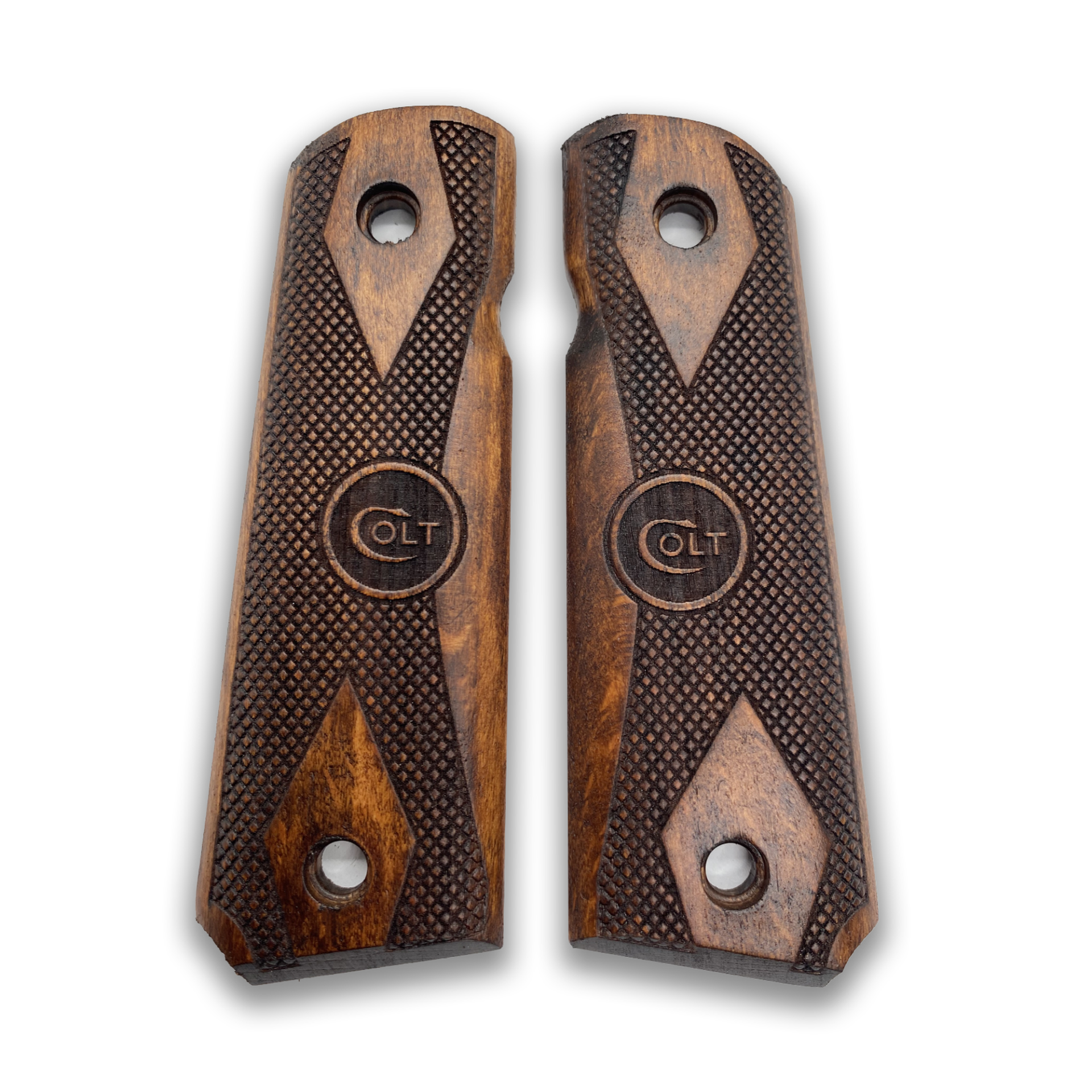 Zib Grips Silah Kabzası - Colt 1911, Girsan MC 1911 ile Uyumlu - Koyu Kahverengi Renk - CLT1911CV081