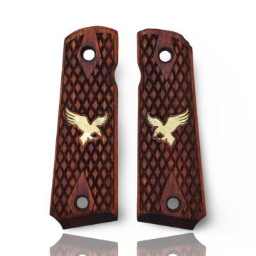 Zib Grips Silah Kabzası - Colt 1911, Girsan MC 1911 ile Uyumlu - Meşe Renk - Metal Logolu - CLT1911MS023L2