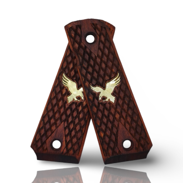 Zib Grips Silah Kabzası - Colt 1911, Girsan MC 1911 ile Uyumlu - Meşe Renk - Metal Logolu - CLT1911MS023L2