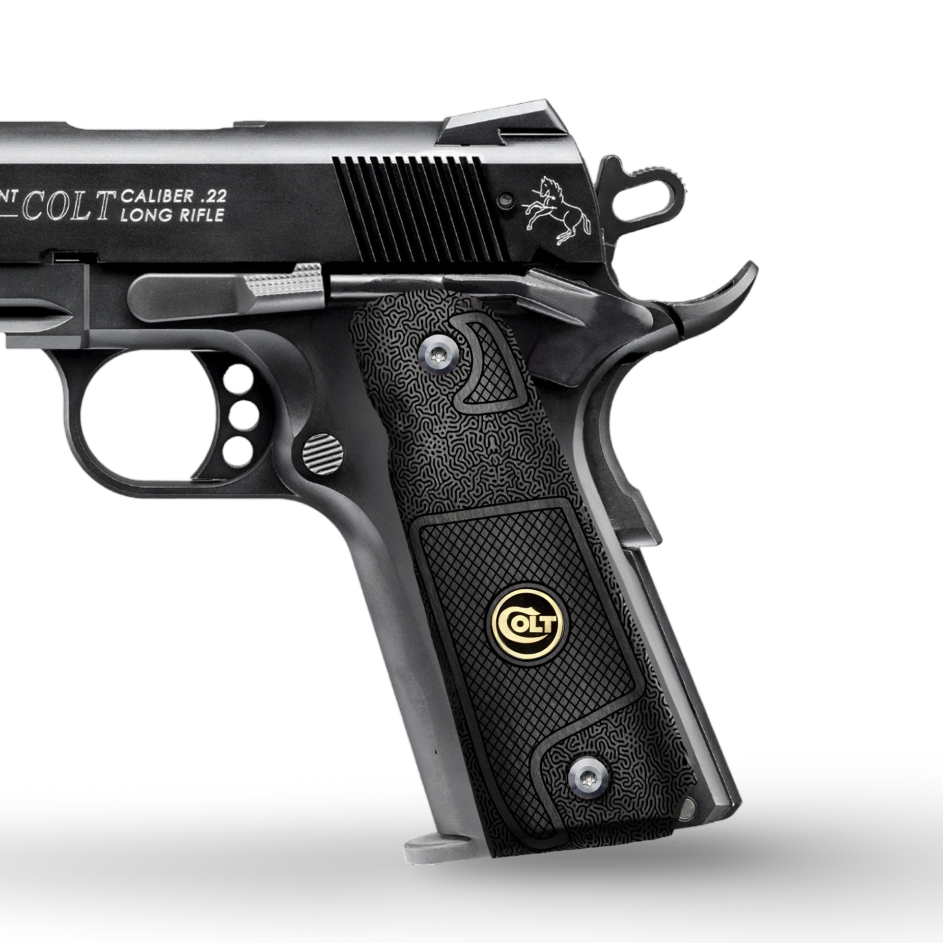 Zib Grips Silah Kabzası - Colt 1911, Girsan MC 1911 ile Uyumlu - Siyah Renk - Metal Logolu - CLT1911SY097L1