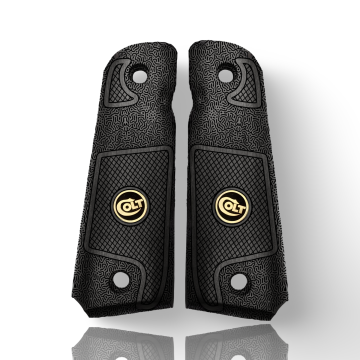 Zib Grips Silah Kabzası - Colt 1911, Girsan MC 1911 ile Uyumlu - Siyah Renk - Metal Logolu - CLT1911SY097L1