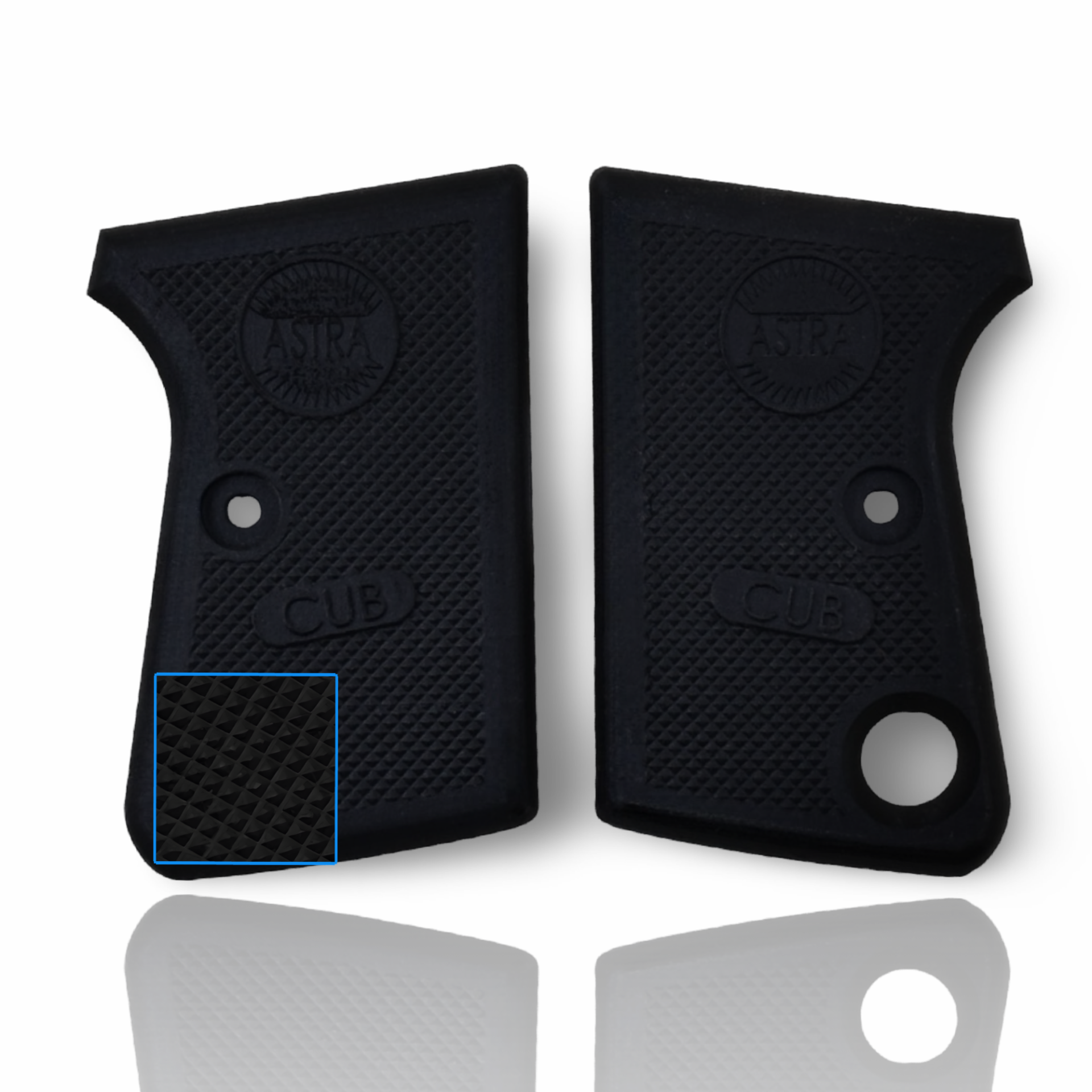 Zib Grips Silah Kabzası - Astra CUB2000, Cup 6,35 ile Uyumlu - Siyah Renk - Polimer Malzemesinden Yapılma - POASTCUBSY001
