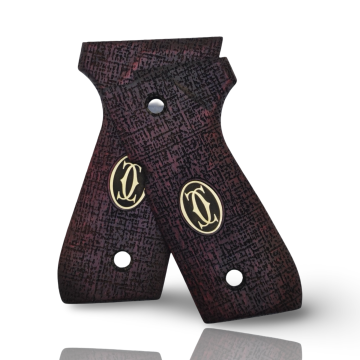 Zib Grips Silah Kabzası - Girsan Yavuz 16, Beretta F92 ile Uyumlu - Bordo Renk - Metal Logolu - BRTF92BR045L1